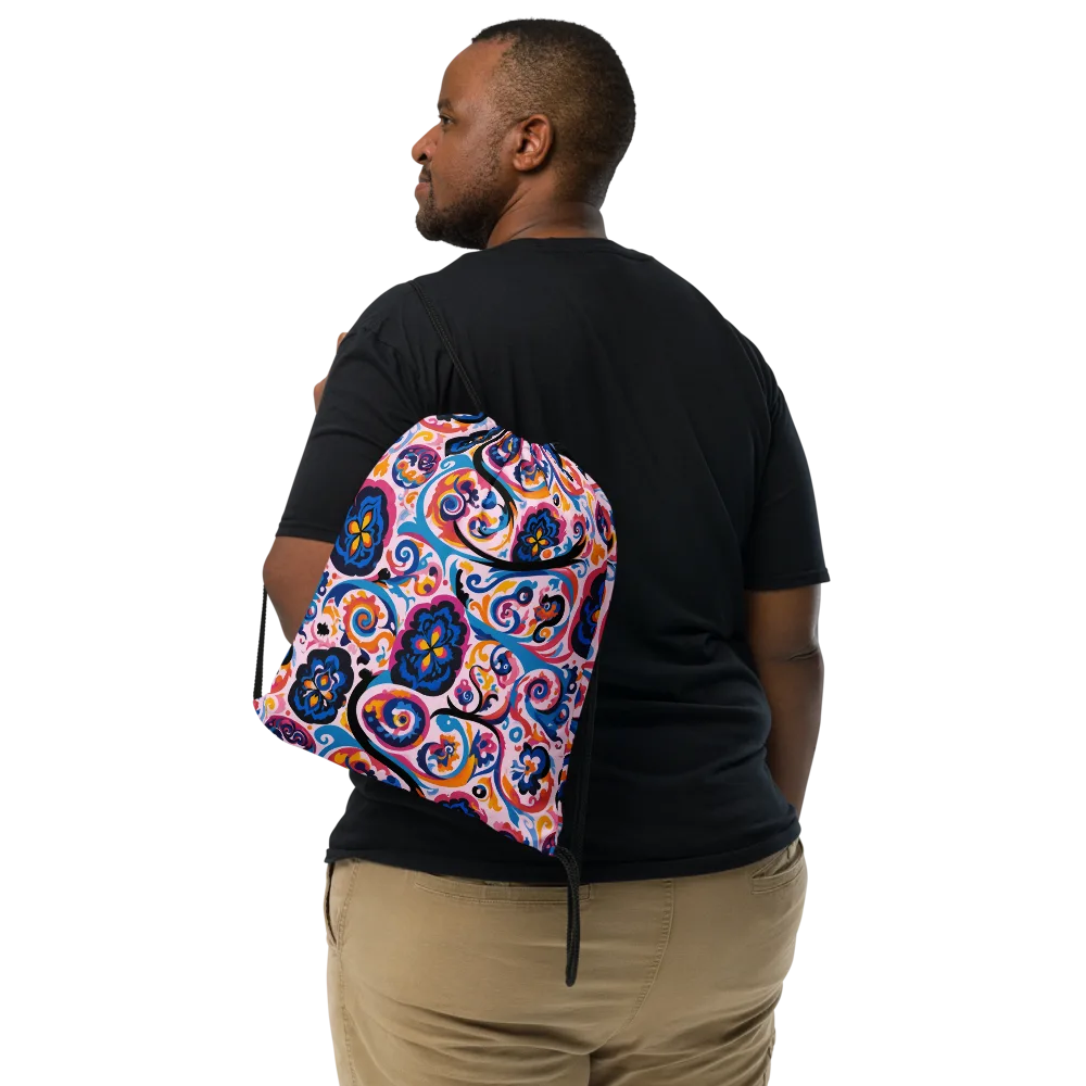 Carnival Paisley on Drawstring Bag — Front