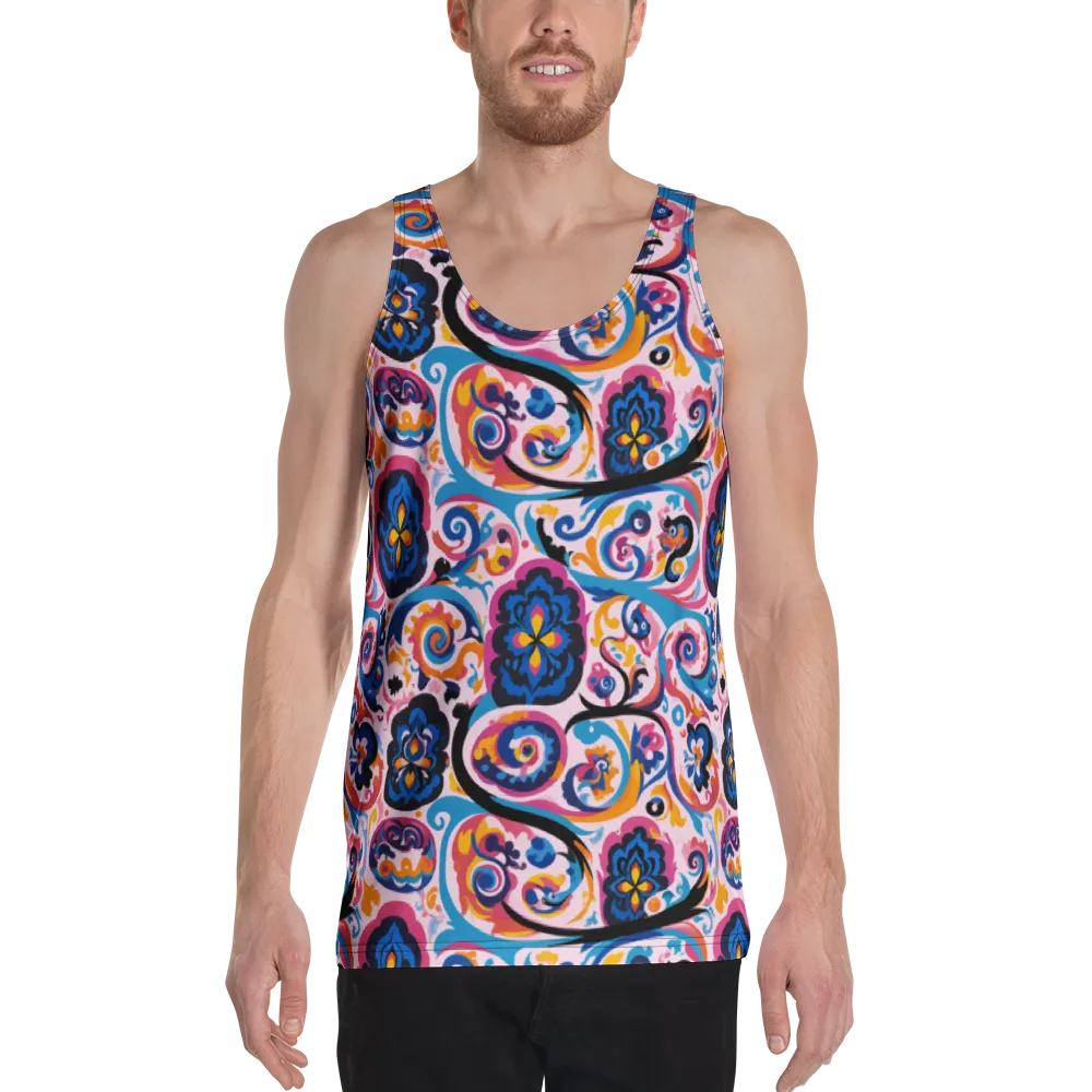 Carnival Paisley on Men's Tank Top — Front