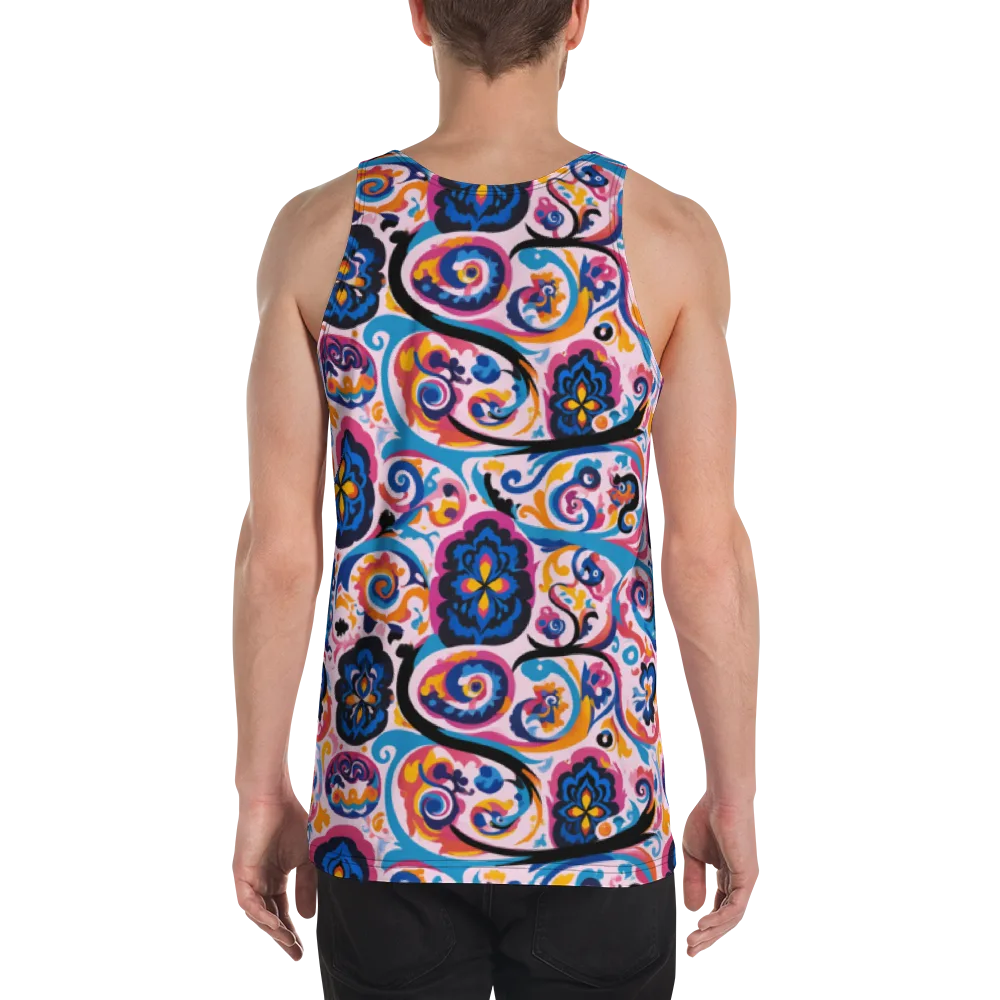 Carnival Paisley on Men's Tank Top — Back
