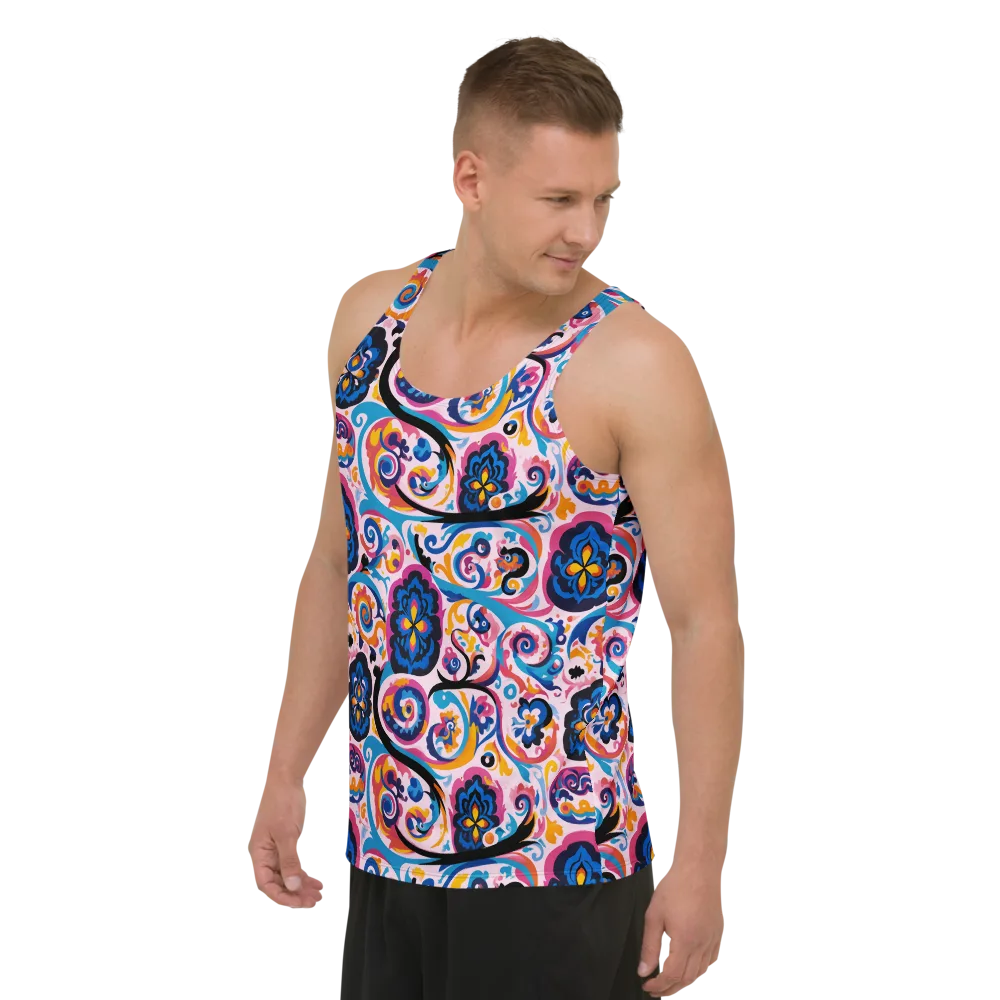 Carnival Paisley on Men's Tank Top — Left Front