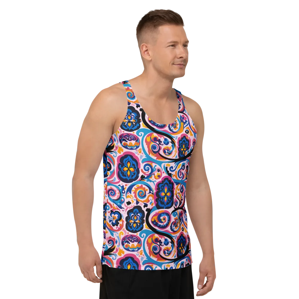 Carnival Paisley on Men's Tank Top — Right Front
