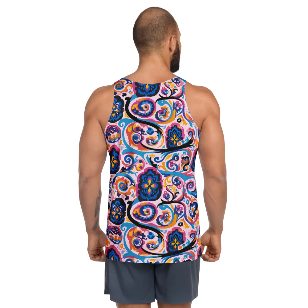 Carnival Paisley on Men's Tank Top — Back