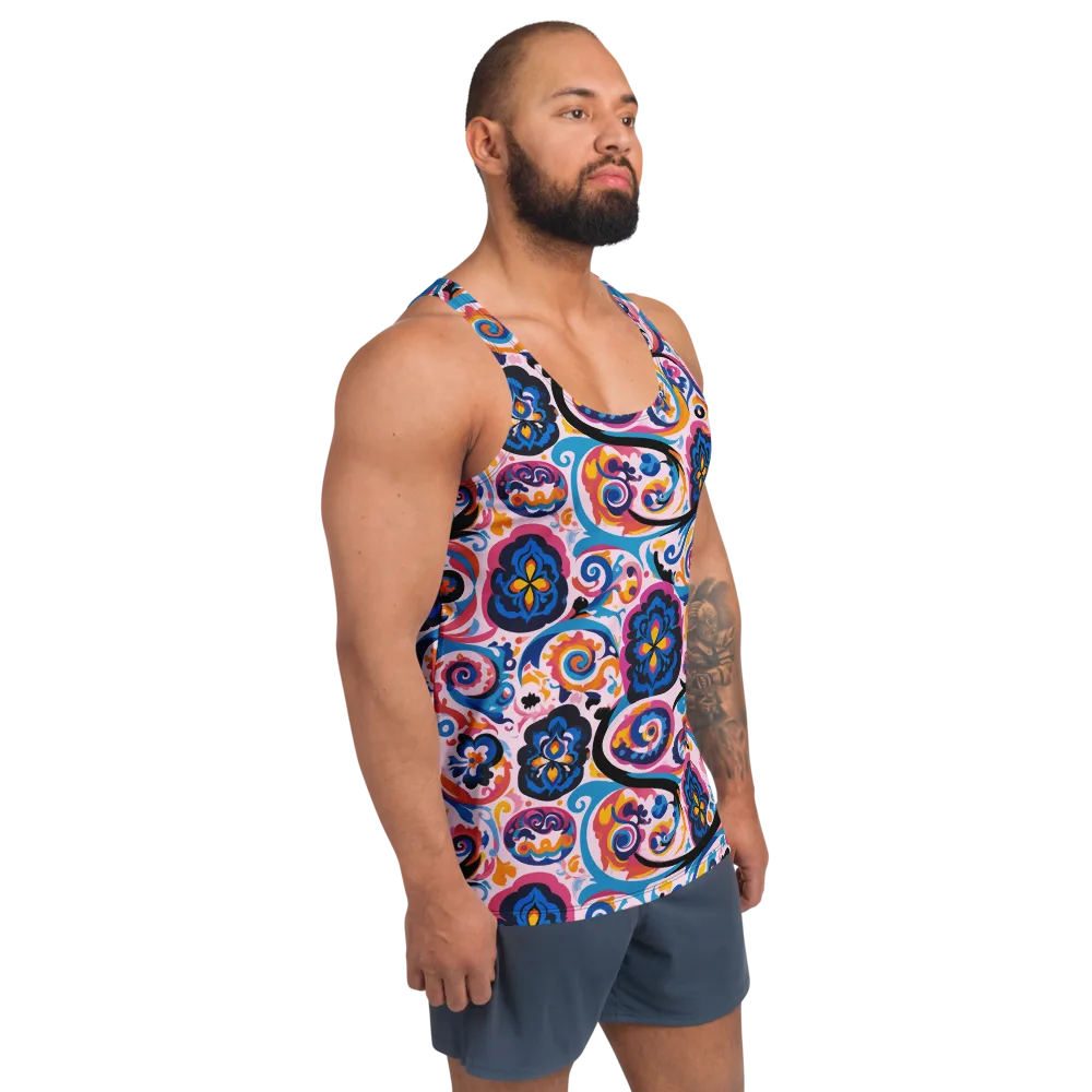 Carnival Paisley on Men's Tank Top — Right Front