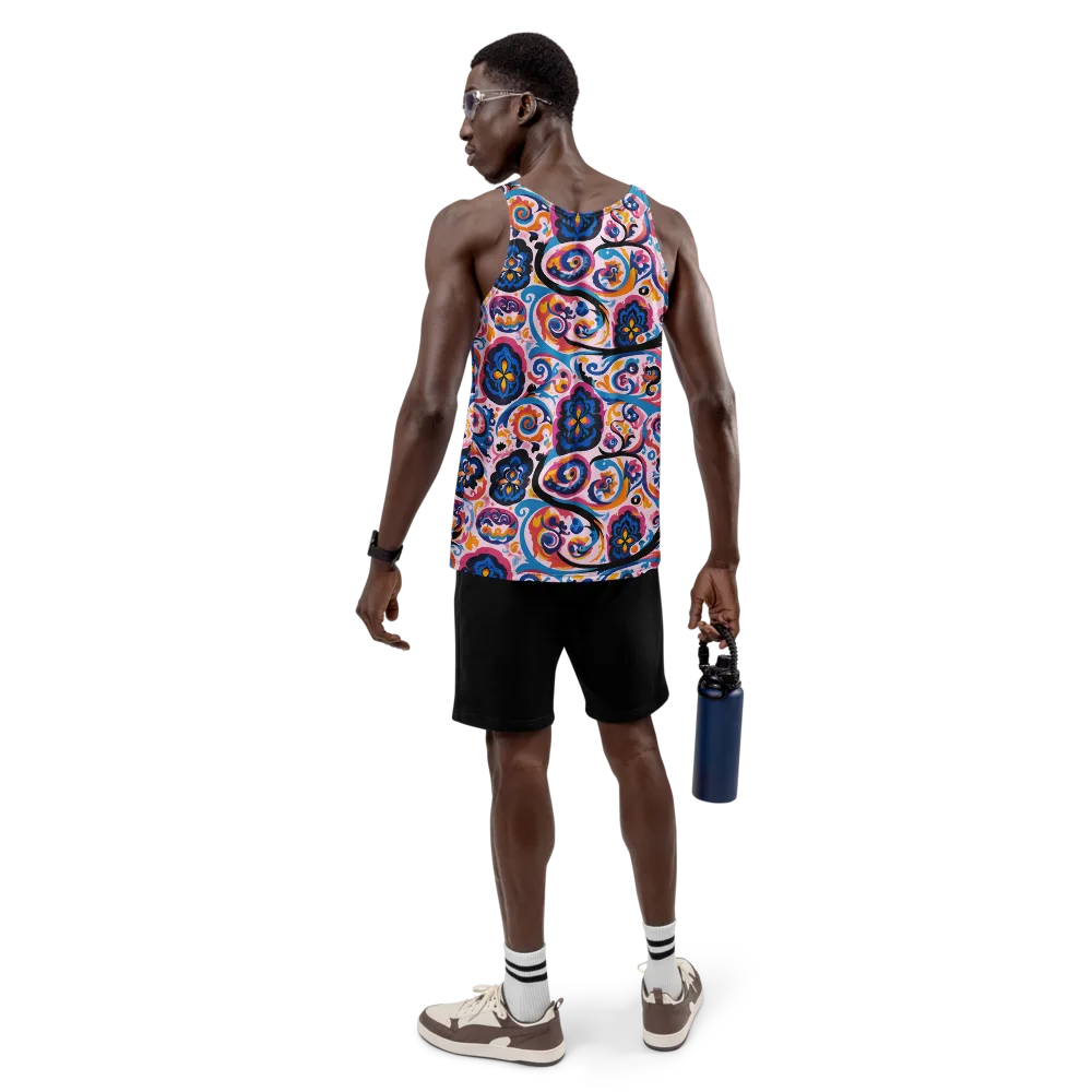Carnival Paisley on Men's Tank Top — Back