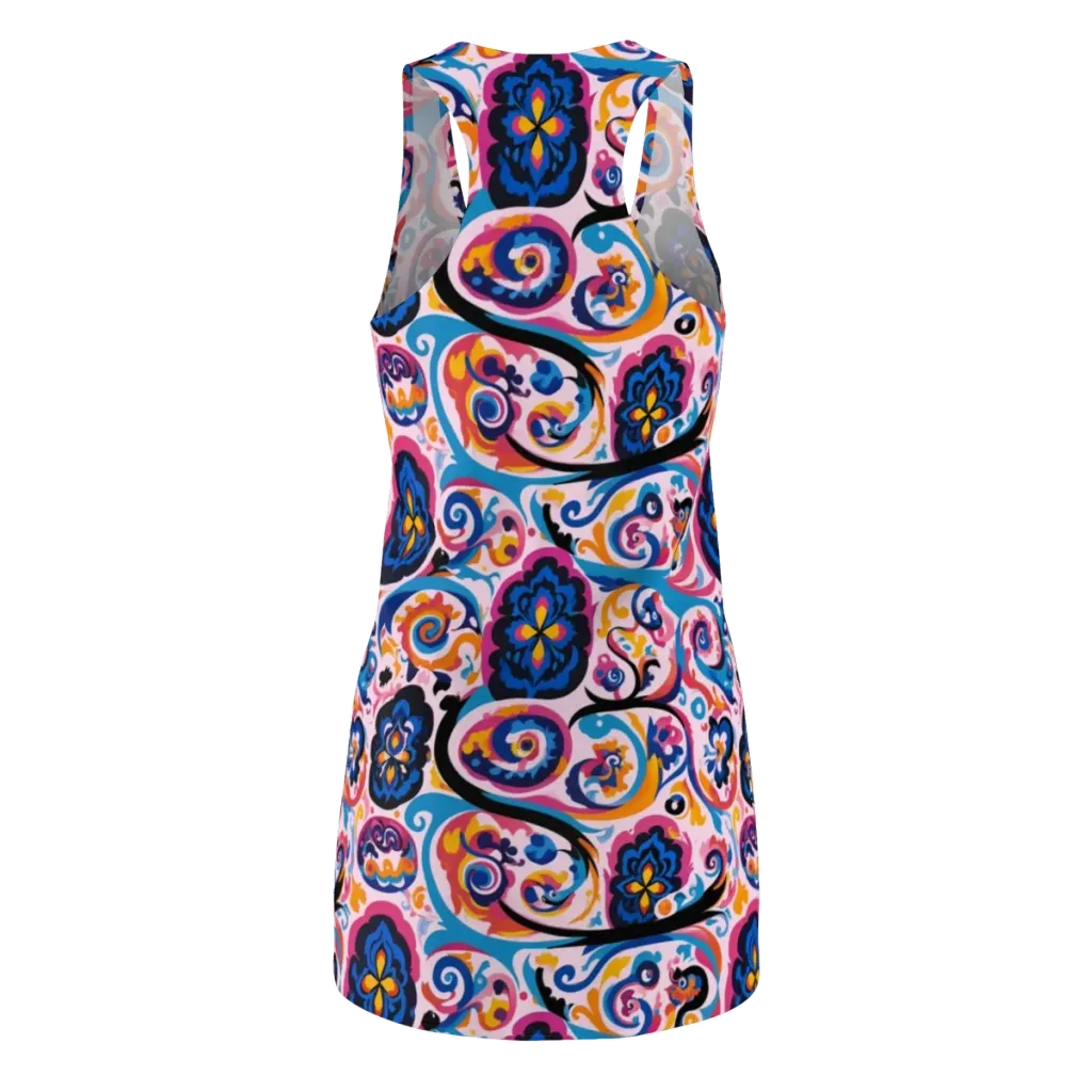 Carnival Paisley on Racerback Dress — Back