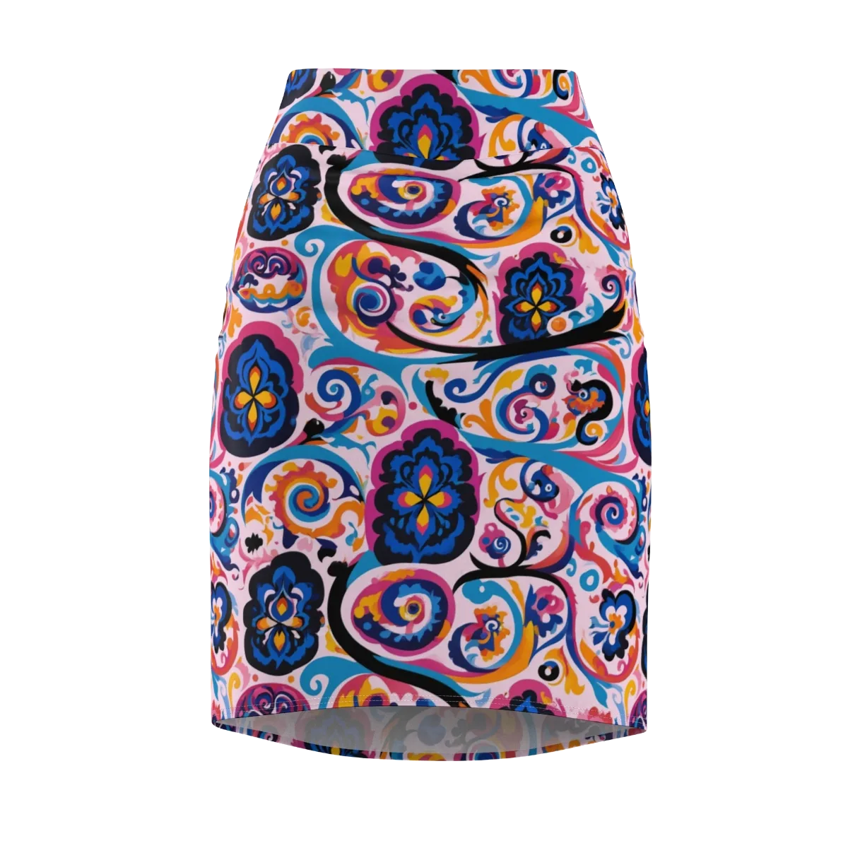 Carnival Paisley on Pencil Skirt — Front