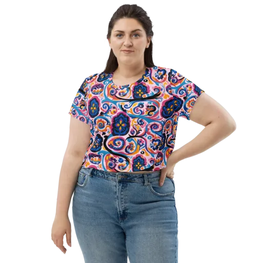 Carnival Paisley on a Crop Tee