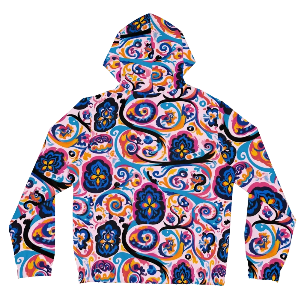 Carnival Paisley on Women's Full-Zip Hoodie — Back