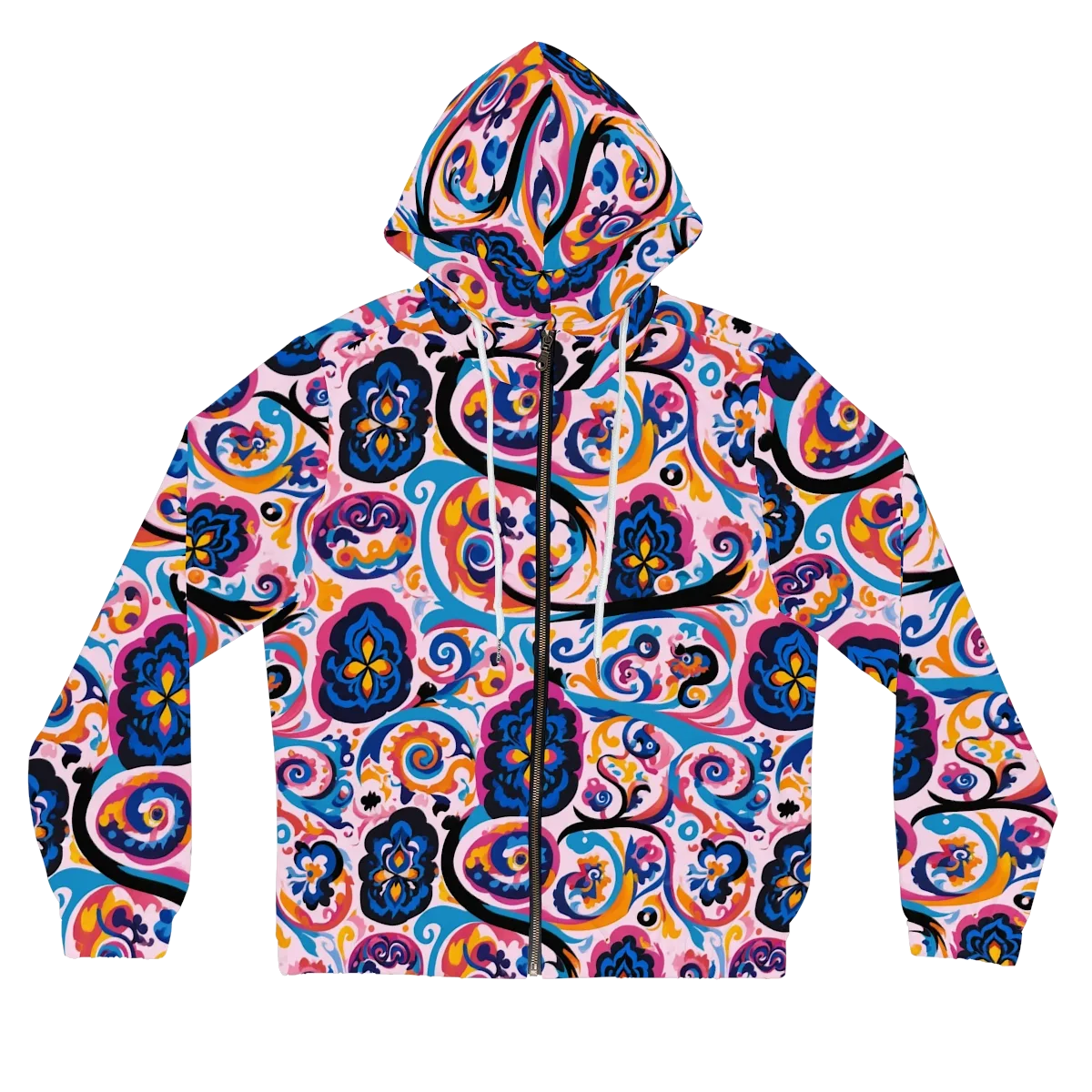 Carnival Paisley on Women's Full-Zip Hoodie — Front