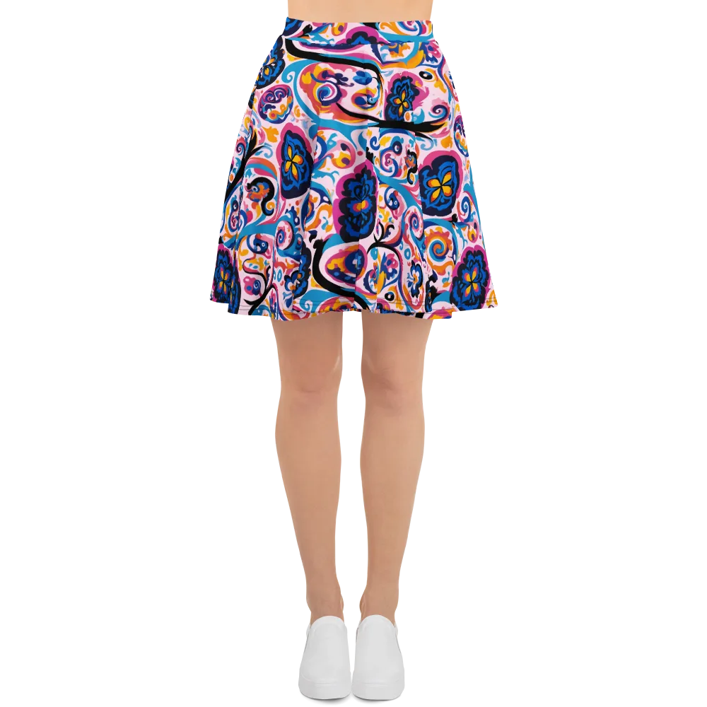 Carnival Paisley on Skater Skirt — Front