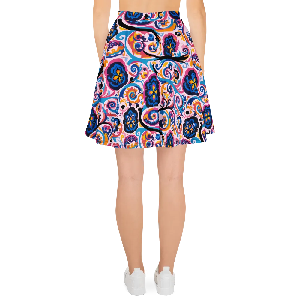 Carnival Paisley on Skater Skirt — Back