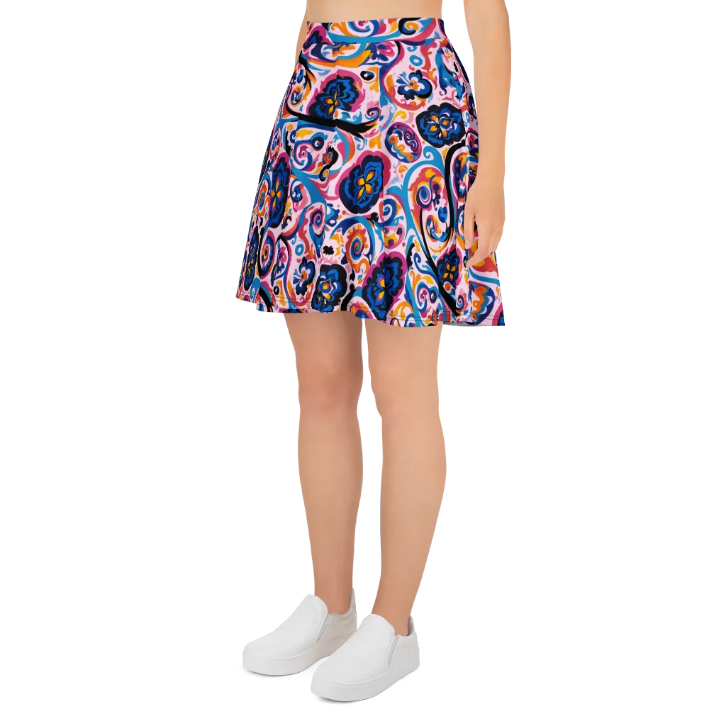 Carnival Paisley on Skater Skirt — Left