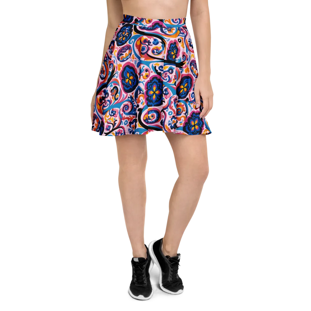 Carnival Paisley on Skater Skirt — Front