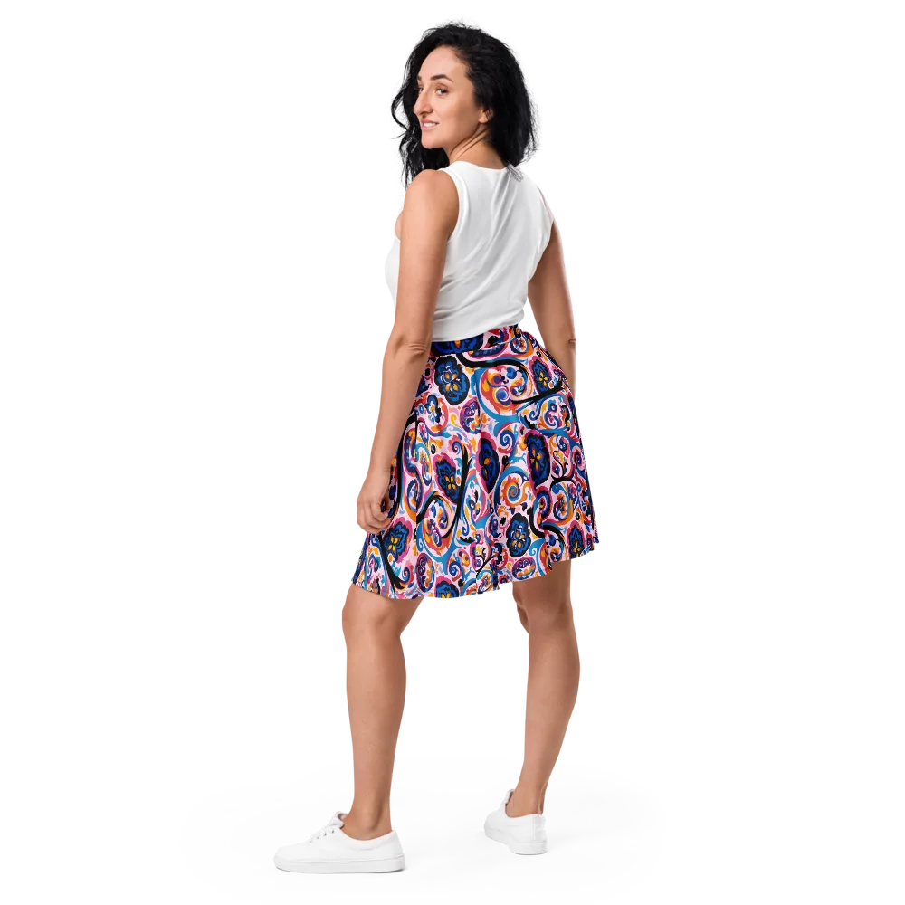 Carnival Paisley on Skater Skirt — Back