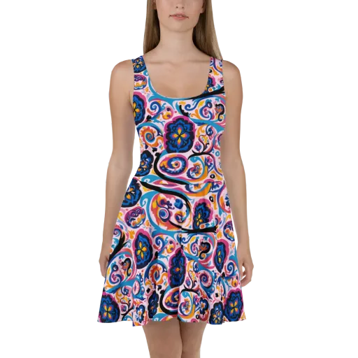 Carnival Paisley on a Skater Dress