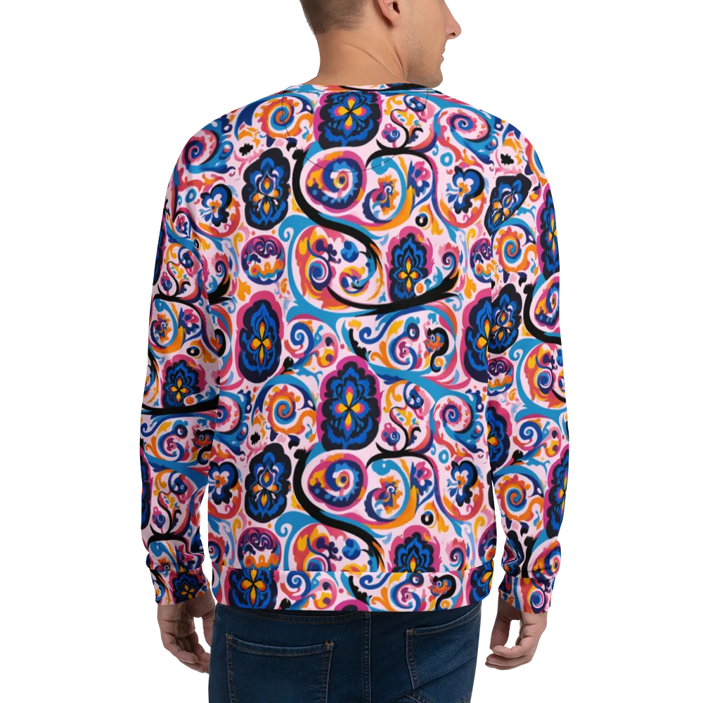 Carnival Paisley on Sweatshirt — Back