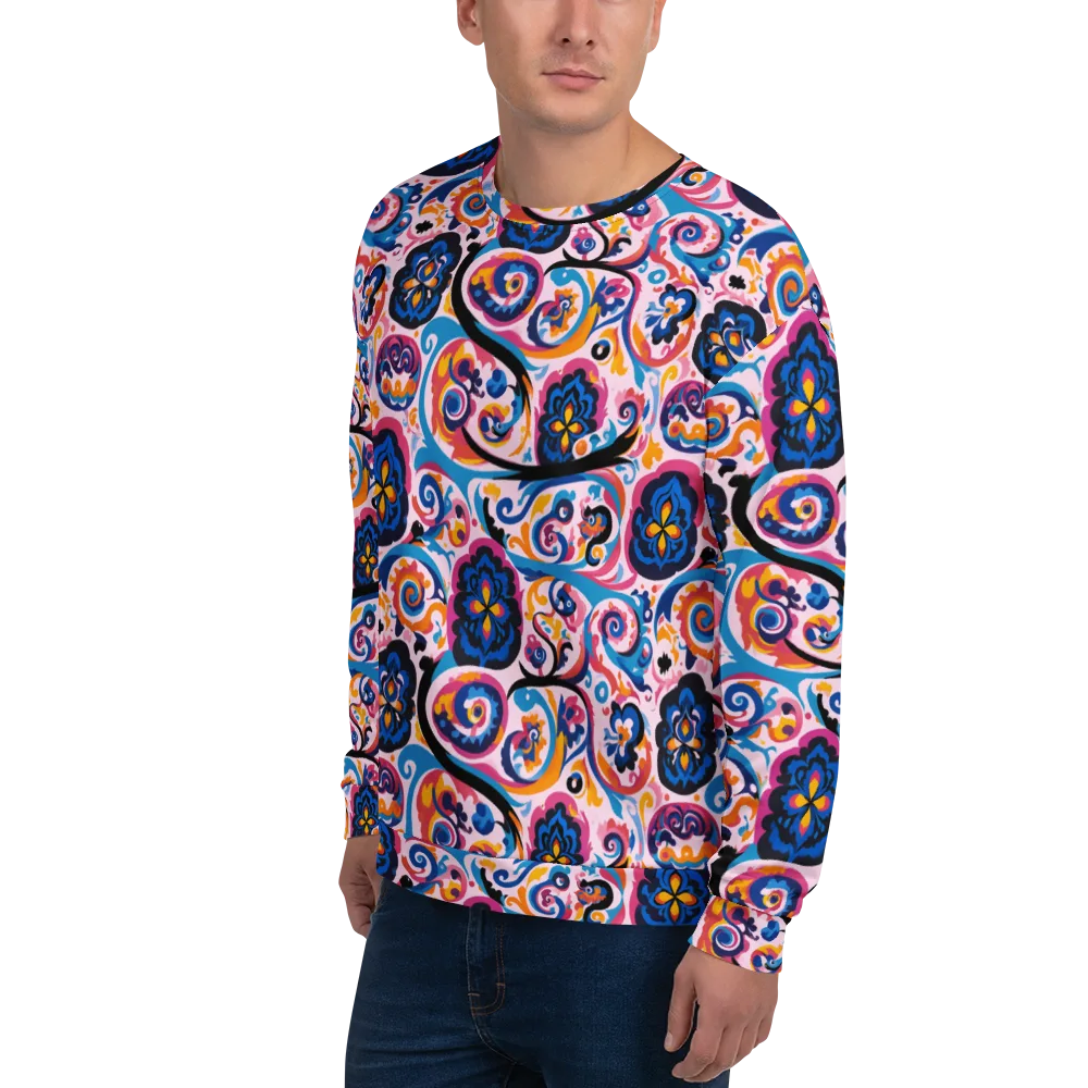 Carnival Paisley on Sweatshirt — Left Front