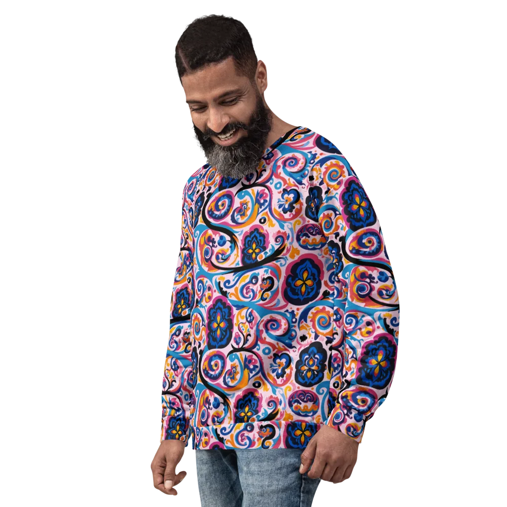 Carnival Paisley on Sweatshirt — Left Front