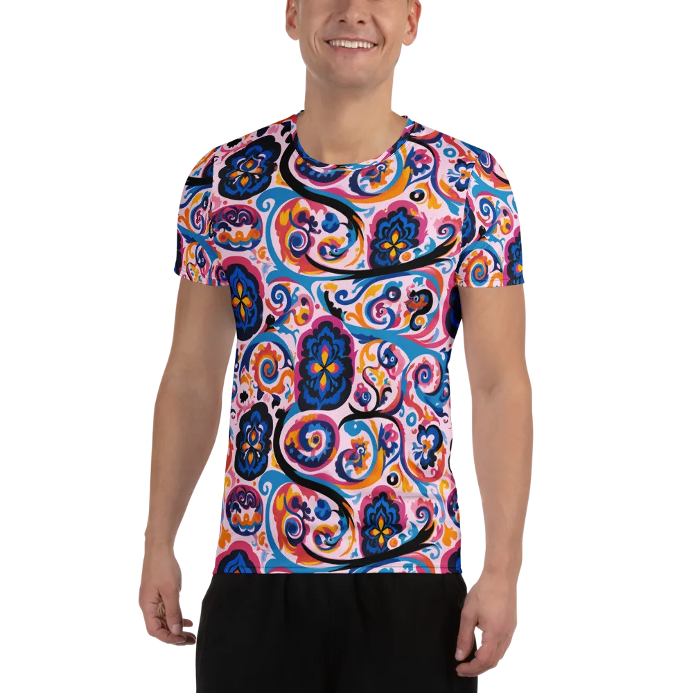 Carnival Paisley on Men's Athletic T-Shirt — Front