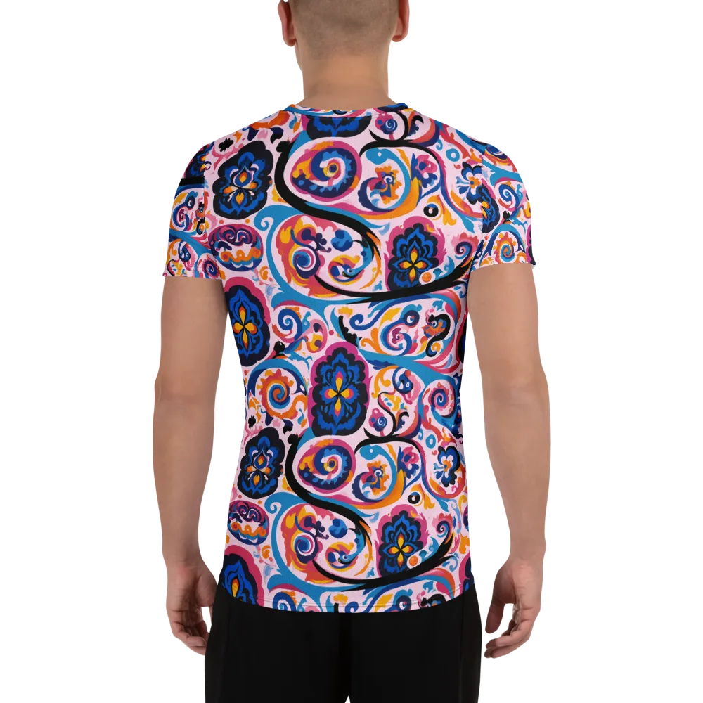Carnival Paisley on Men's Athletic T-Shirt — Back