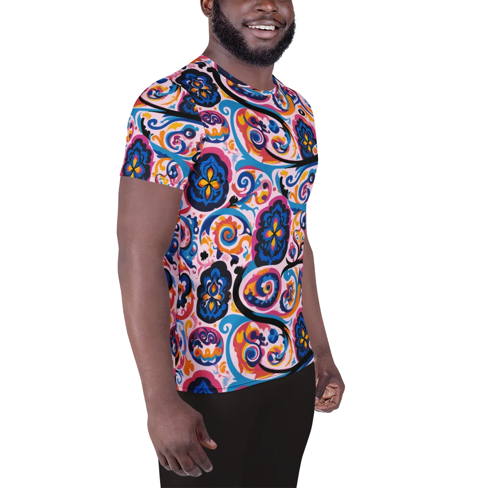 Carnival Paisley on Men's Athletic T-Shirt — Right