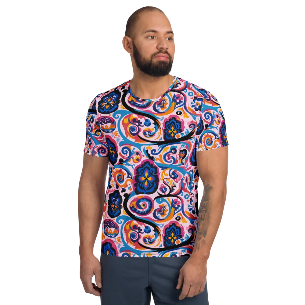 Carnival Paisley on Men's Athletic T-Shirt — Front
