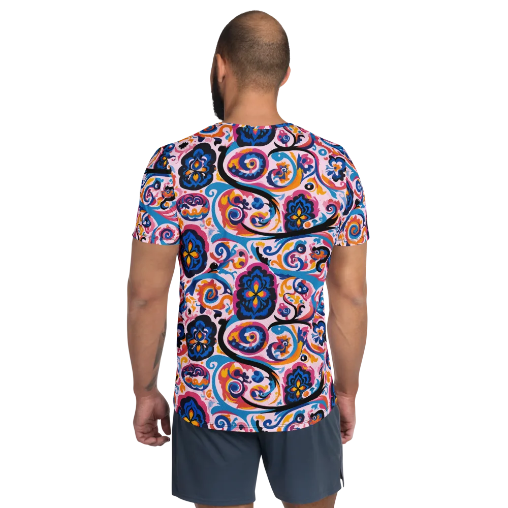 Carnival Paisley on Men's Athletic T-Shirt — Back