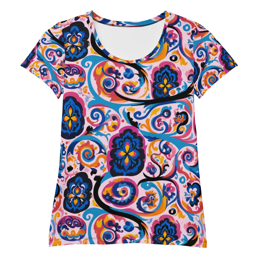 Carnival Paisley on Women's Athletic T-Shirt — Front