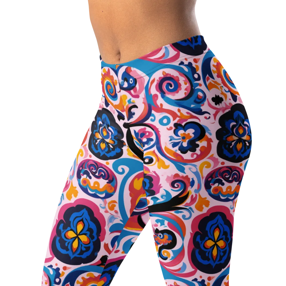 Carnival Paisley on Leggings — Left Front