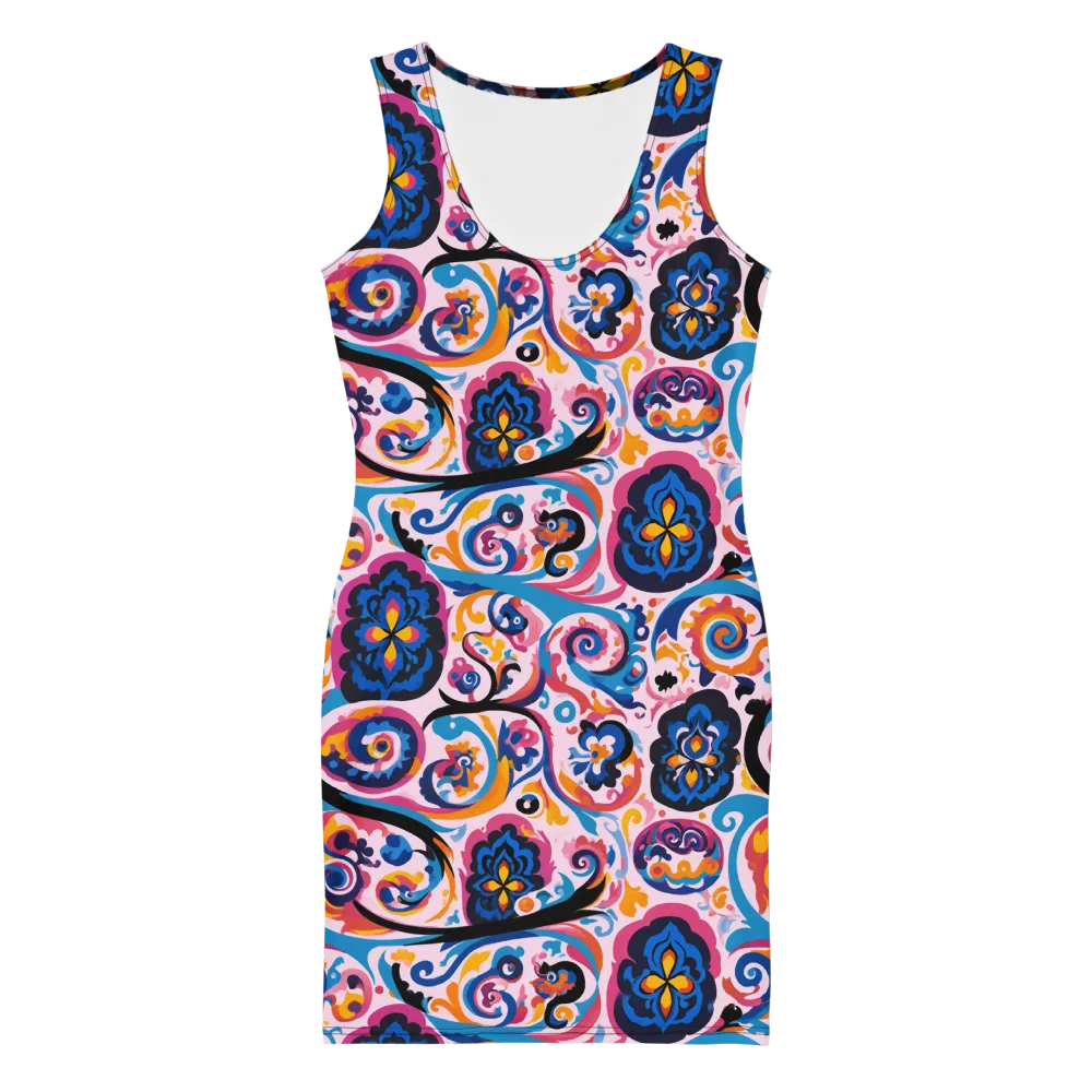 Carnival Paisley on Bodycon Dress — Front
