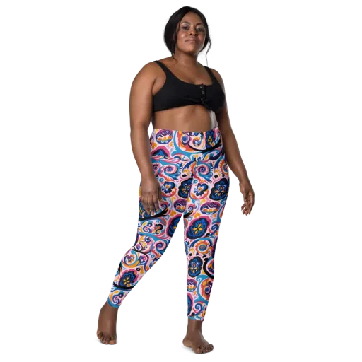 Carnival Paisley on a Leggings with Pockets