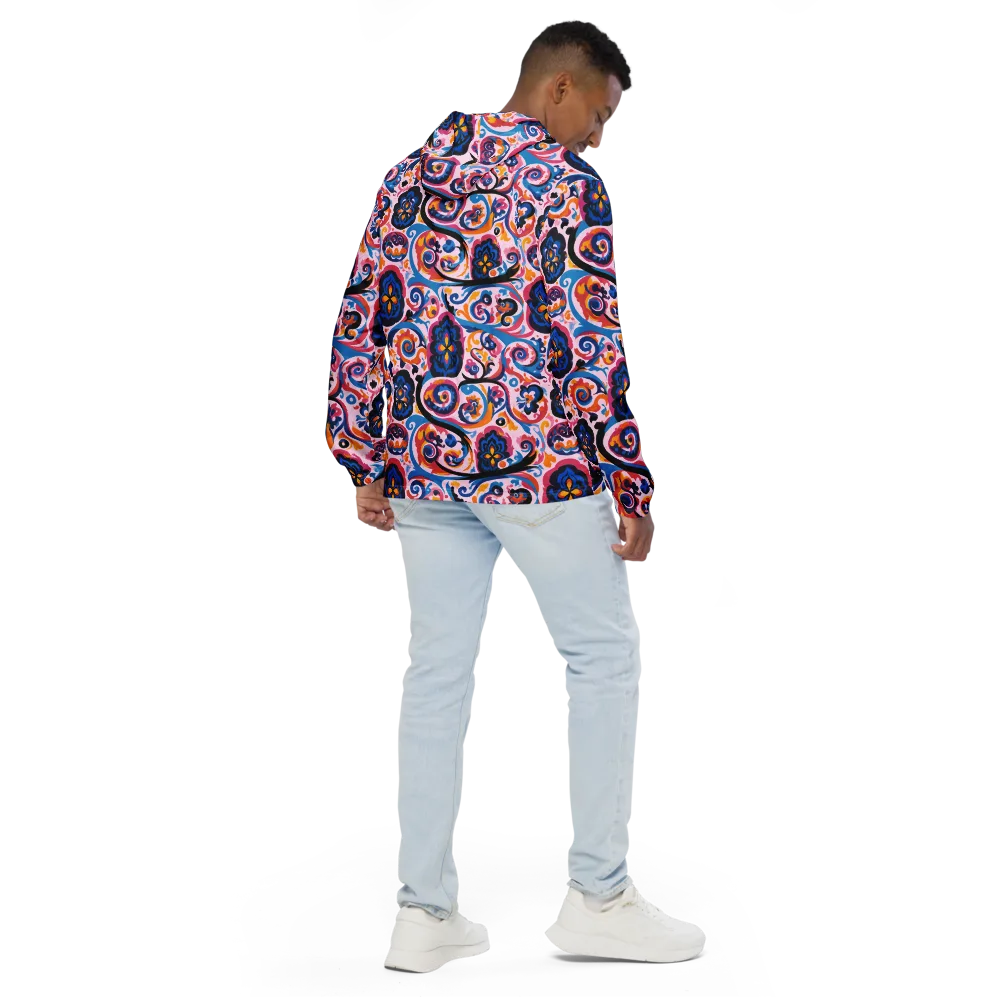 Carnival Paisley on Men's Windbreaker — Back