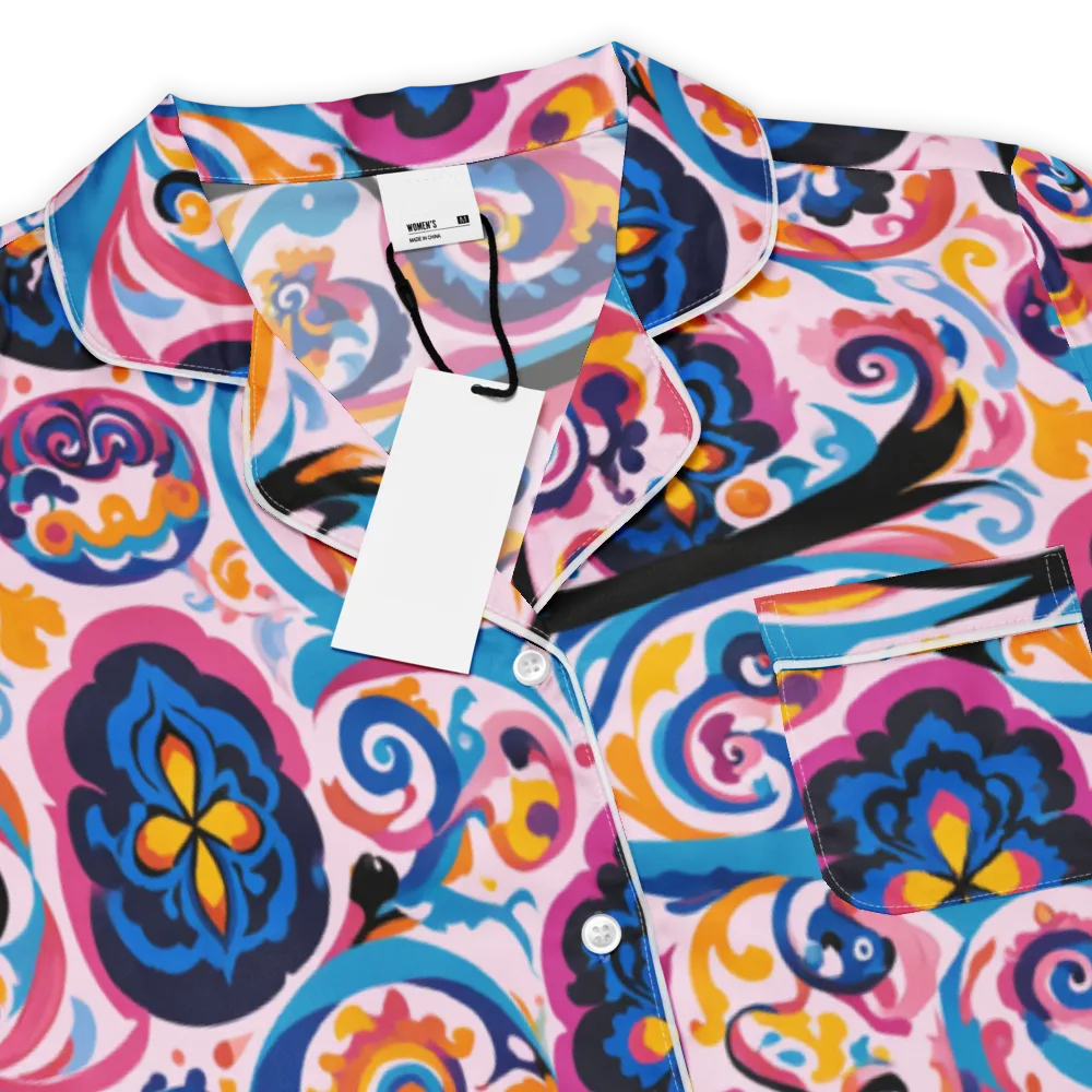 Carnival Paisley on Women's Short Sleeve Pajama Top — Product details