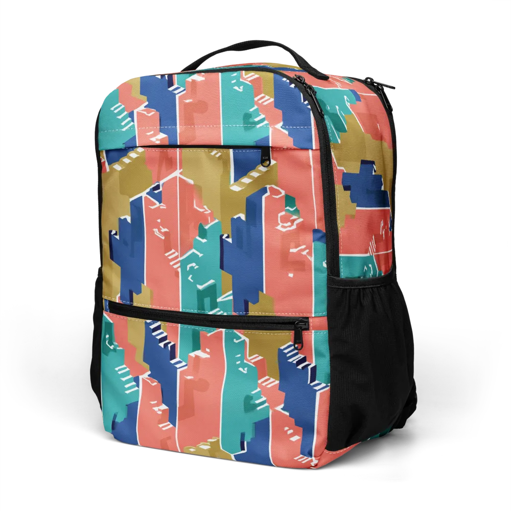 Coral Skyline on Utility Backpack — Left Front
