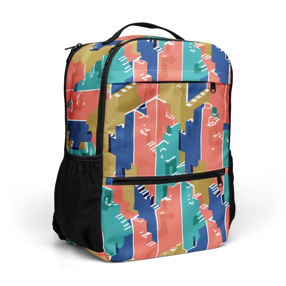 Coral Skyline on Utility Backpack — Right Front
