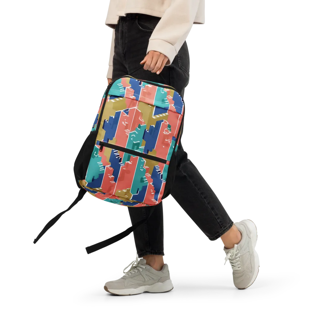 Coral Skyline on Utility Backpack — Front