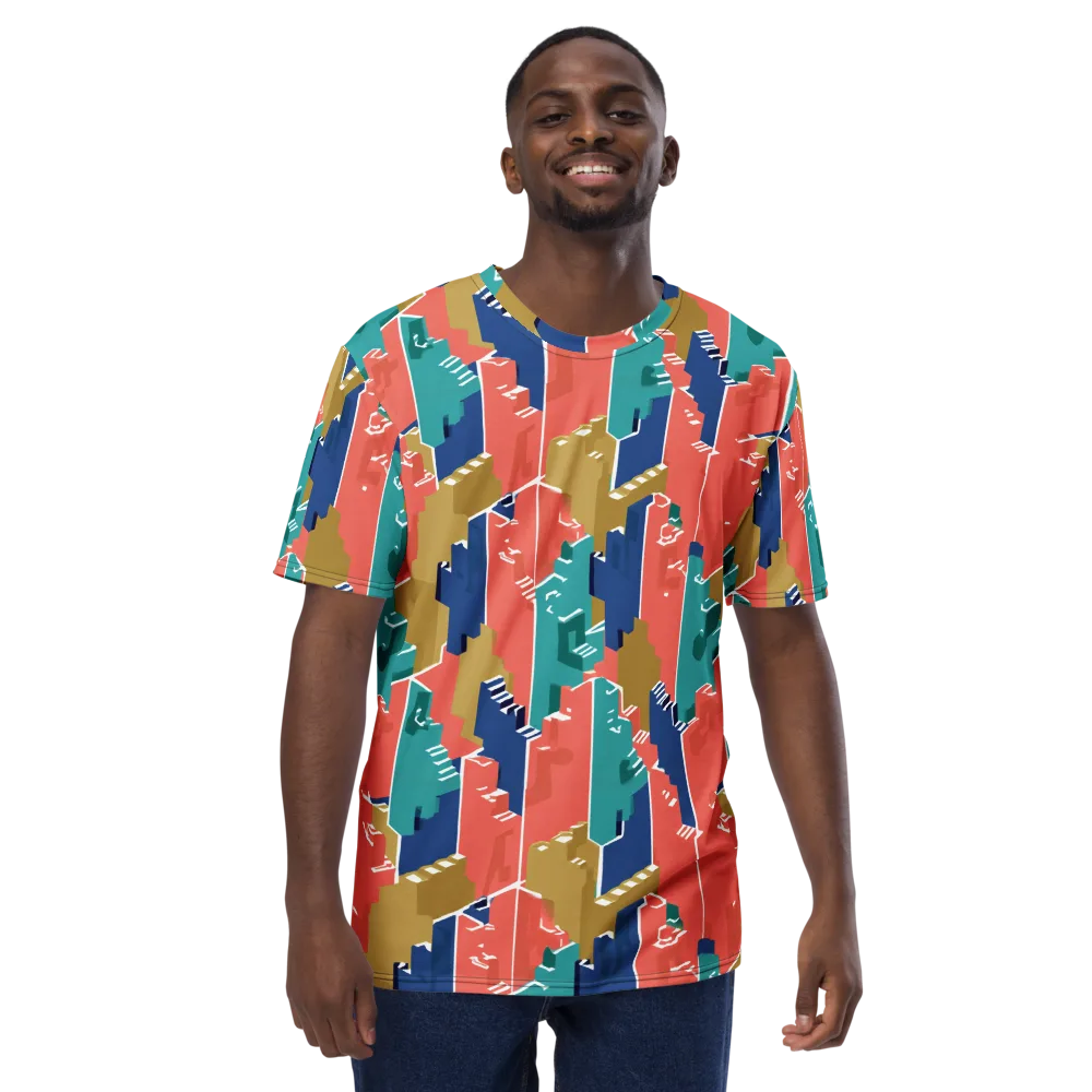 Coral Skyline on Men's Crew Neck T-Shirt — Front
