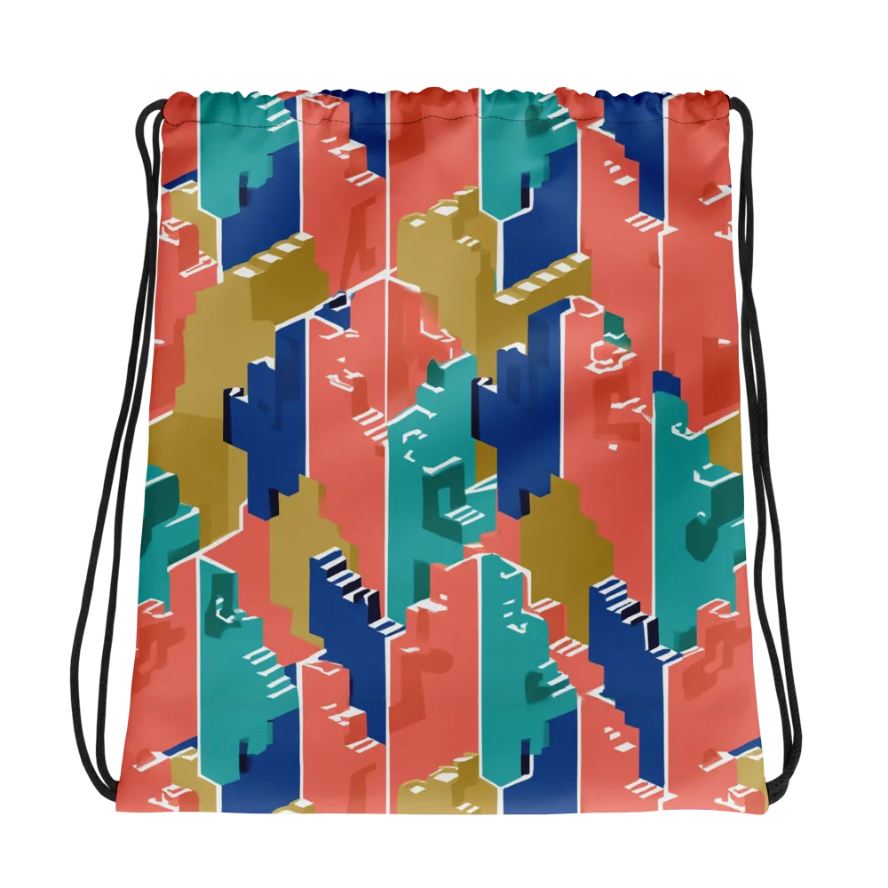 Coral Skyline on Drawstring Bag — Photo