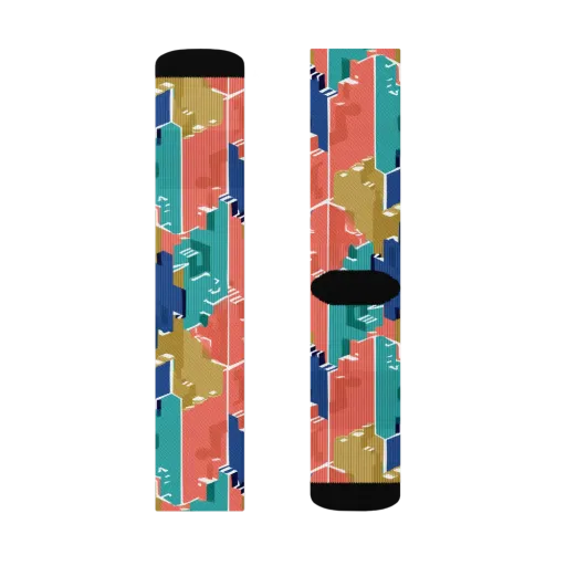 Coral Skyline on a Socks