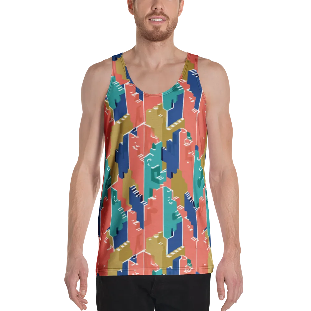 Coral Skyline on Men's Tank Top — Front