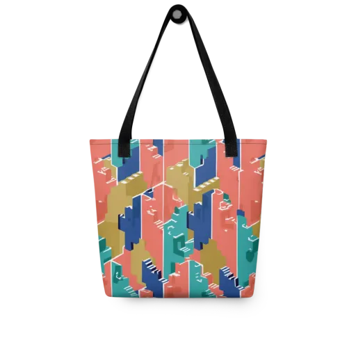Coral Skyline on a Tote Bag