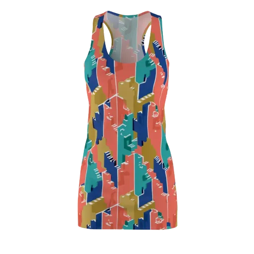 Coral Skyline on a Racerback Dress