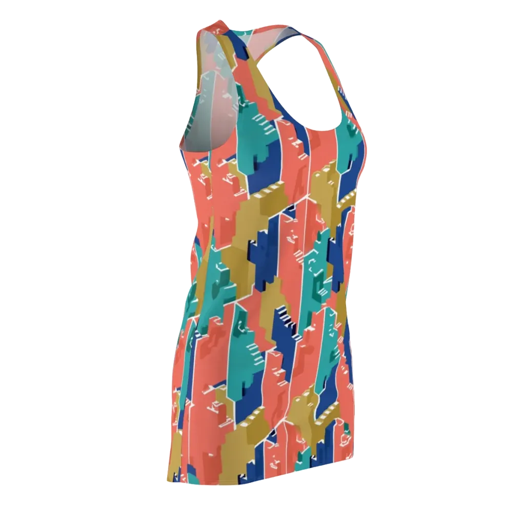 Coral Skyline on Racerback Dress — Front Side