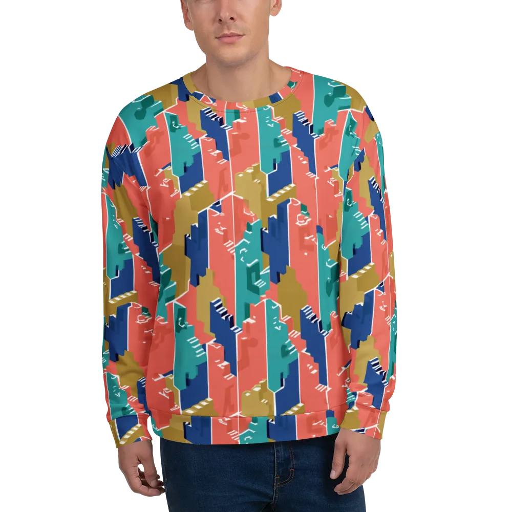 Coral Skyline on Sweatshirt — Front
