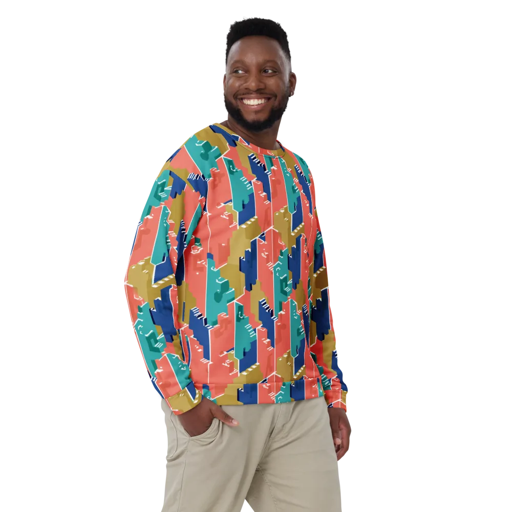 Coral Skyline on Sweatshirt — Front