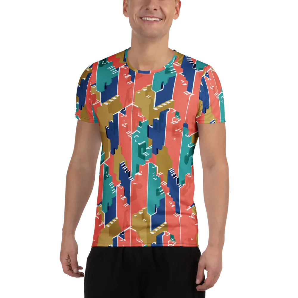 Coral Skyline on Men's Athletic T-Shirt — Front