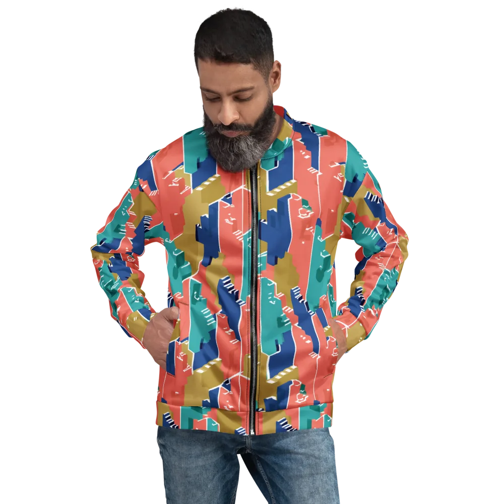 Coral Skyline on Bomber Jacket — Front