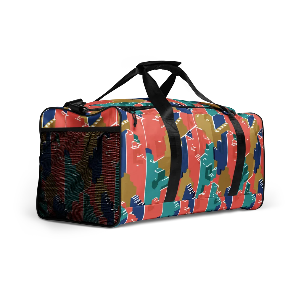 Coral Skyline on Duffle Bag — Right Front