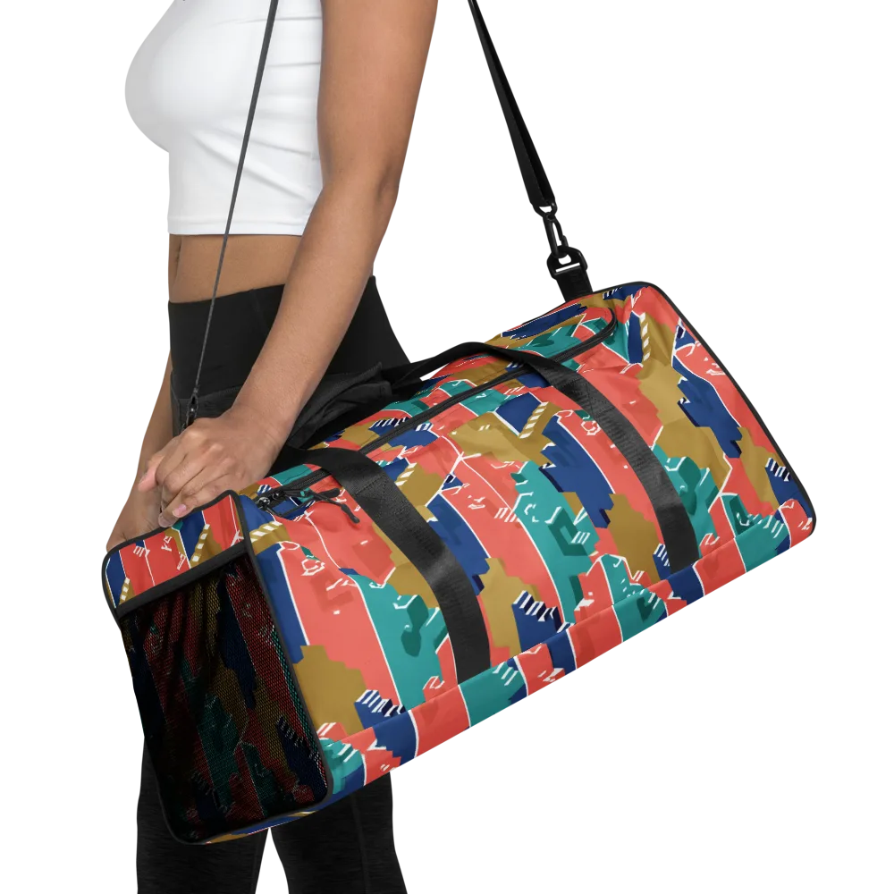Coral Skyline on Duffle Bag — Front