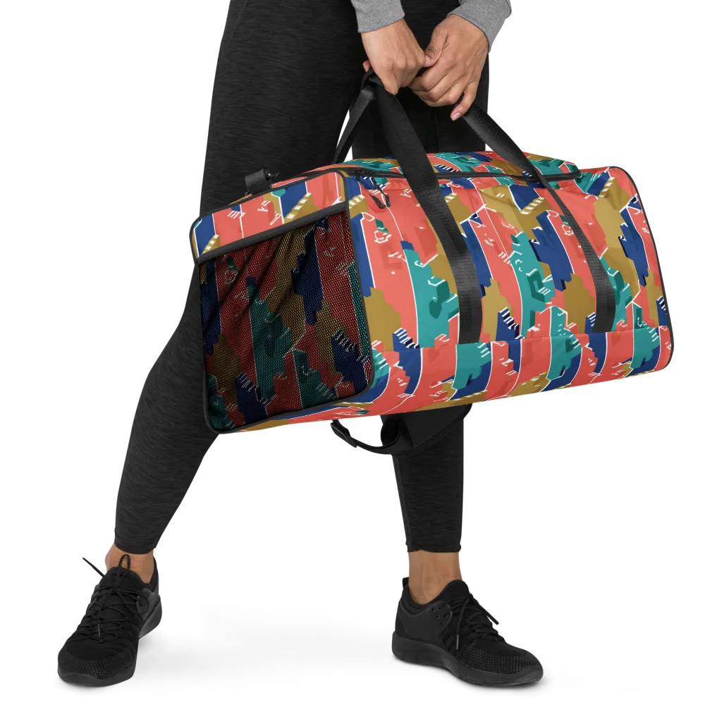 Coral Skyline on Duffle Bag — Right Front